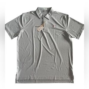 NWT Peter Millar Light Gray striped summer comfort Polo
